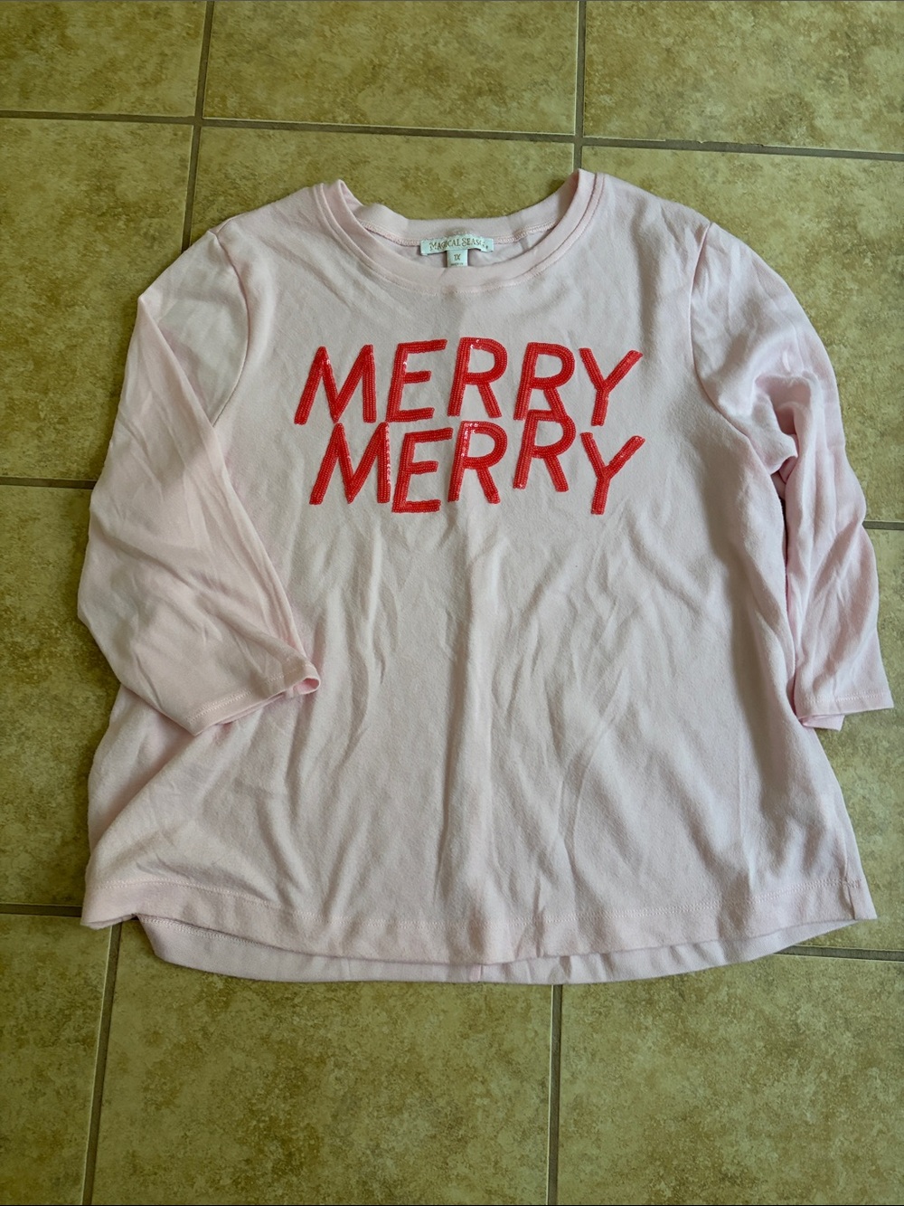 Merry Merry Pink Long-Sleeve womens Top